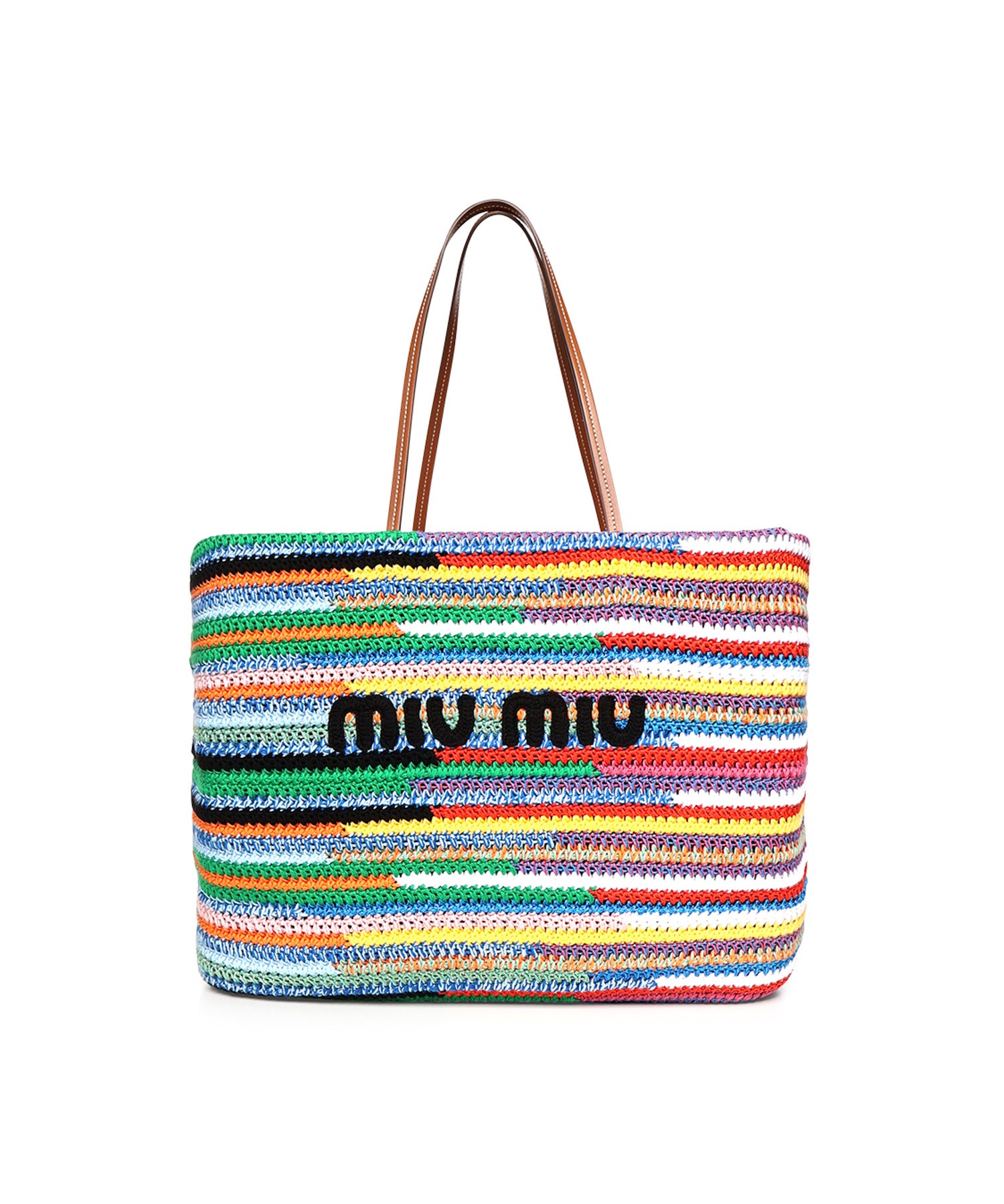Tote bag in crochet a righe 5BG228 AF46F0055 MIU MIU 