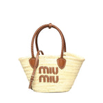 Borsa shopping in tessuto intrecciato 5BG273 2DDHF0A5T MIU MIU 