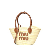 Borsa shopping in tessuto intrecciato 5BG273 2DDHF0A5T MIU MIU 
