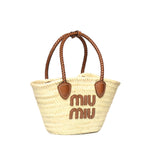 Borsa shopping in tessuto intrecciato 5BG273 2DDHF0A5T MIU MIU 
