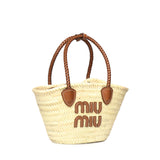 Borsa shopping in tessuto intrecciato 5BG273 2DDHF0A5T MIU MIU 