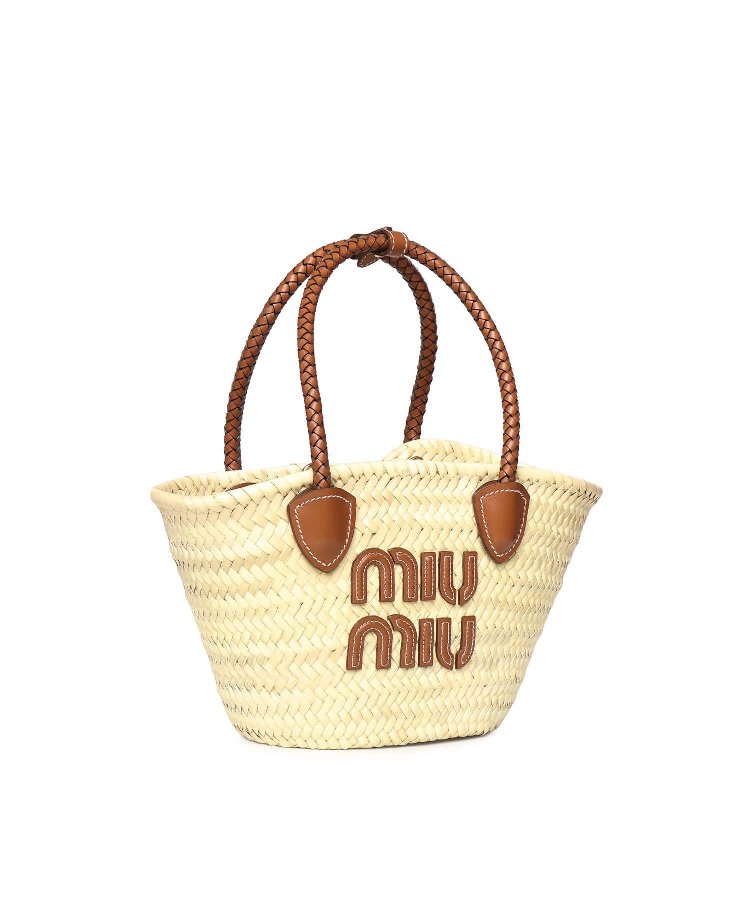Borsa shopping in tessuto intrecciato 5BG273 2DDHF0A5T MIU MIU 