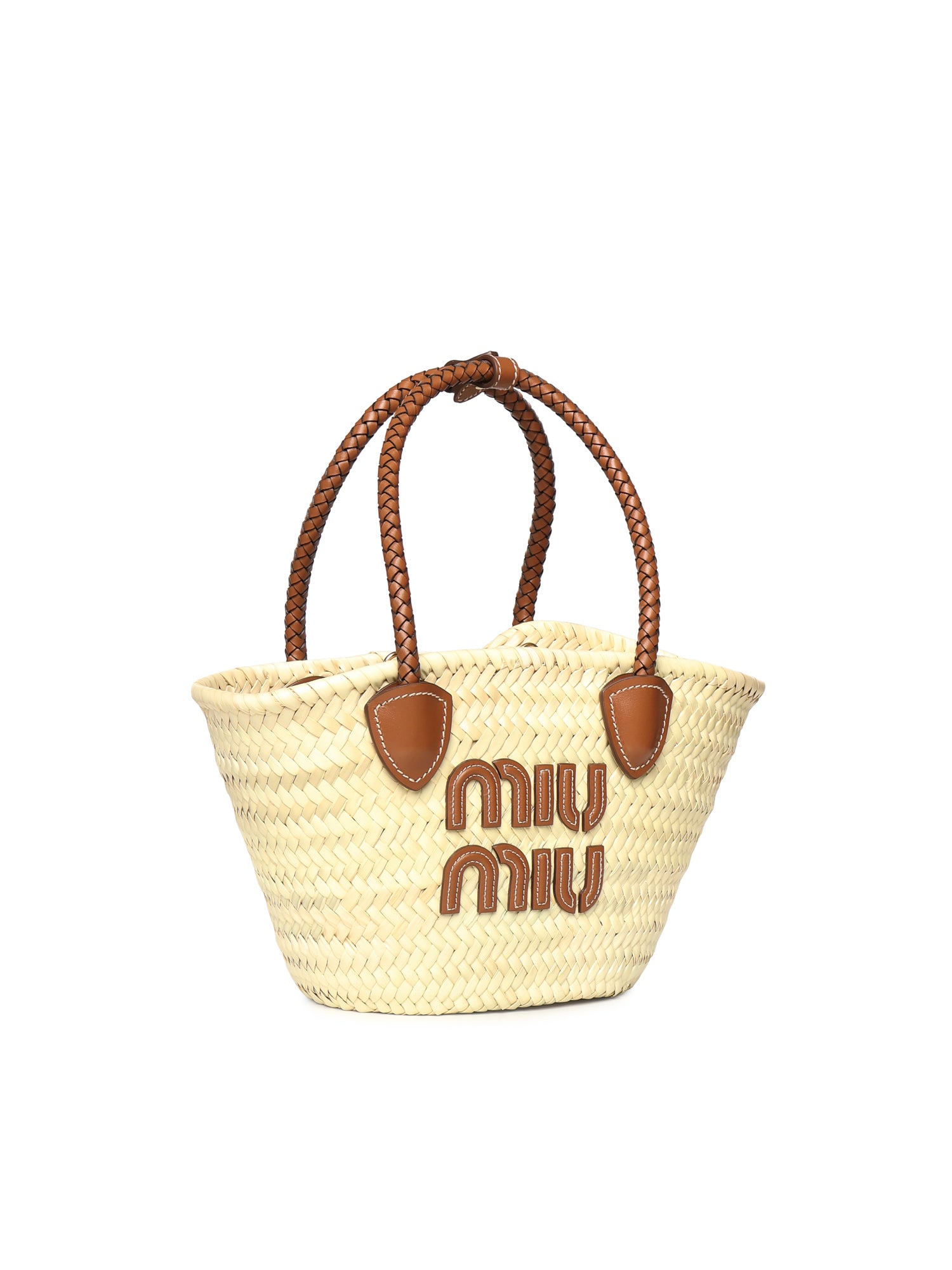Borsa shopping in tessuto intrecciato 5BG273 2DDHF0A5T MIU MIU 