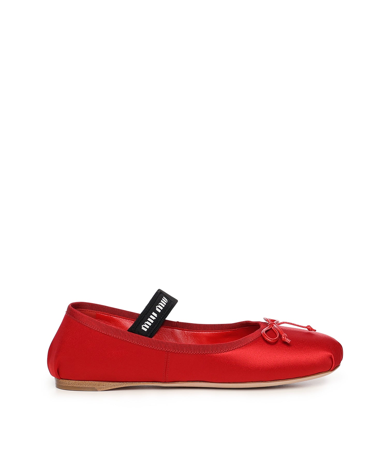 Ballerine in raso con logo 5F794D QU6F0011 MIU MIU 