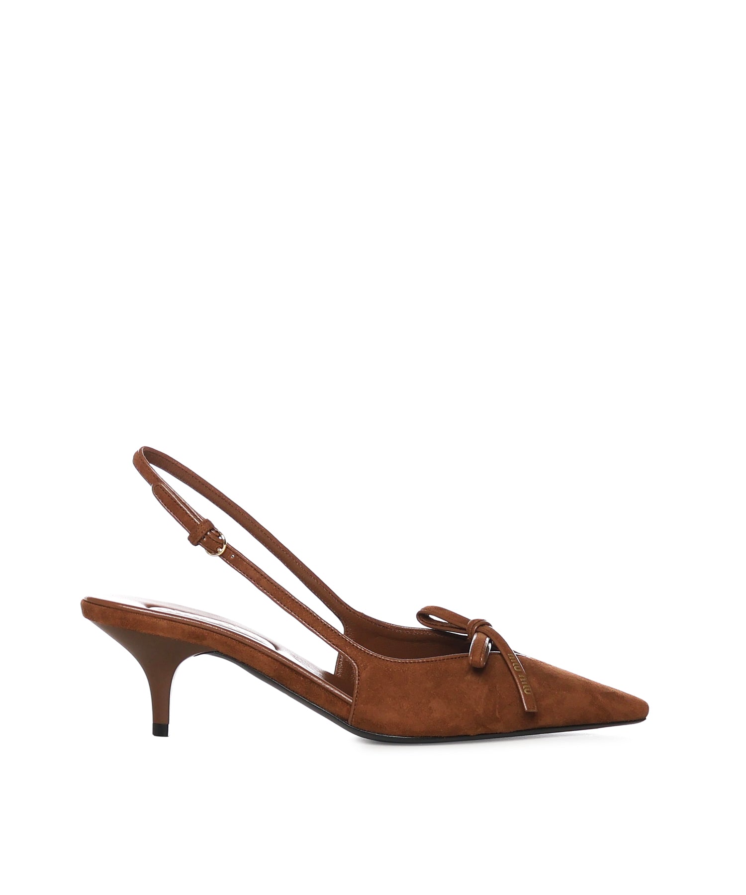 Décolleté slingback in suede con fiocco 5I474E 008F0316 MIU MIU 