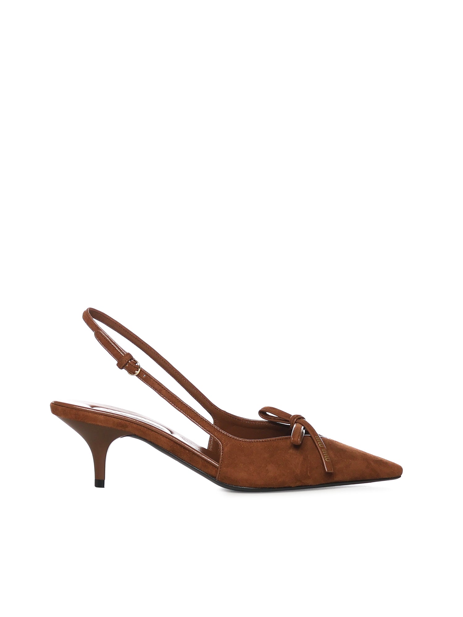 Décolleté slingback in suede con fiocco 5I474E 008F0316 MIU MIU 