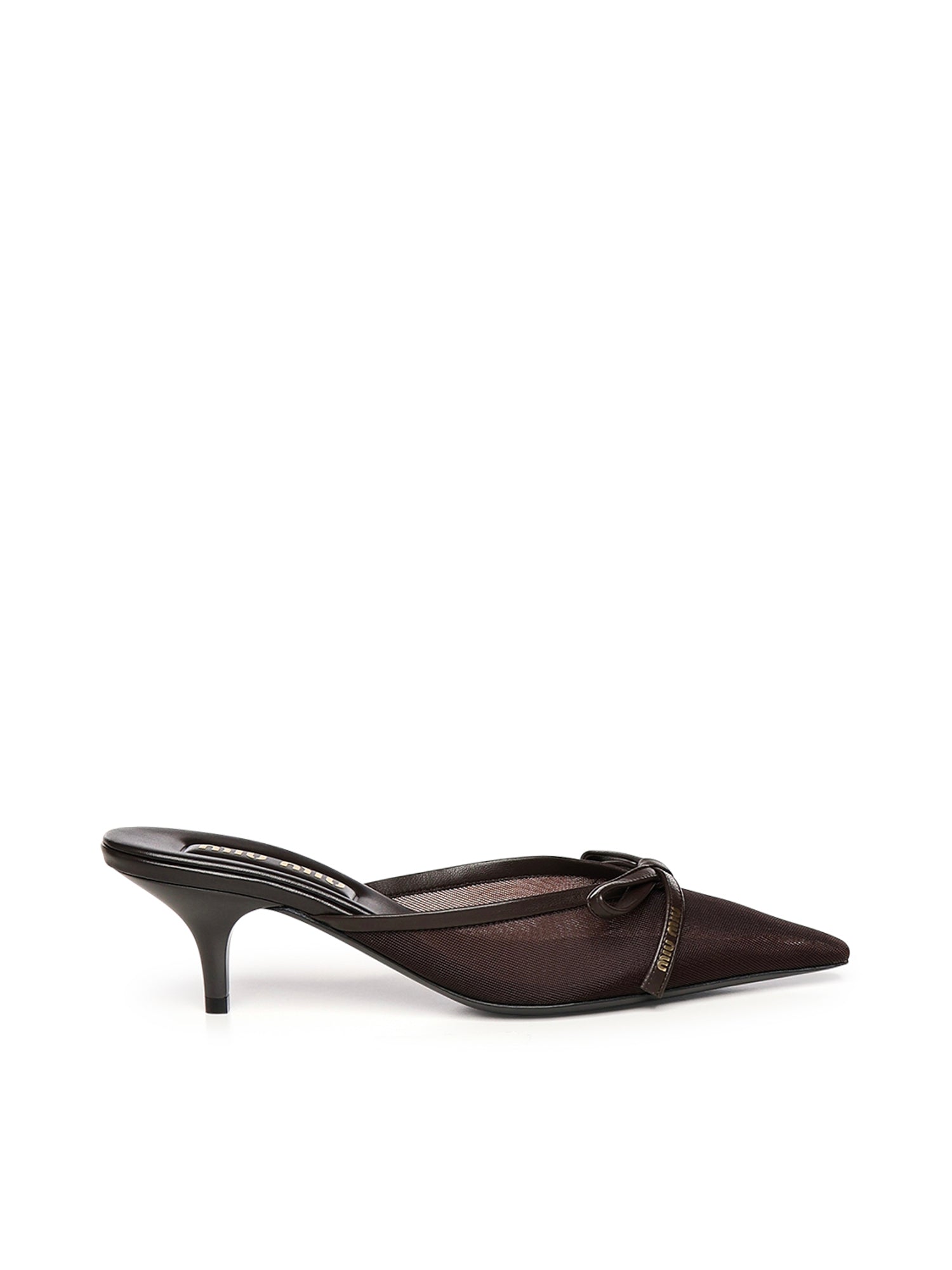 Sabot con tacco in tessuto rete 5R594E 099F0003 MIU MIU 