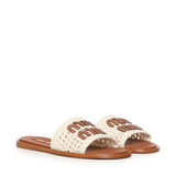Sandali in crochet e pelle 5XX667 2BDFF0304 MIU MIU 