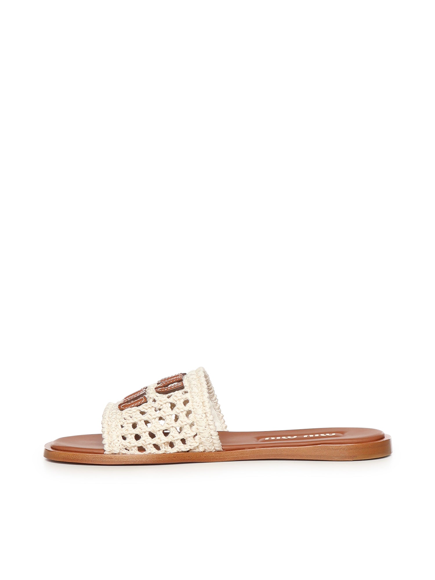 Sandali in crochet e pelle 5XX667 2BDFF0304 MIU MIU 