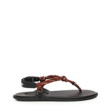 Sandali in pelle con cinturino in corda 5Y184E 3L74F0005 MIU MIU 