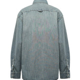 Camicia in chambray con logo GWC133 18JIF0076 MIU MIU 