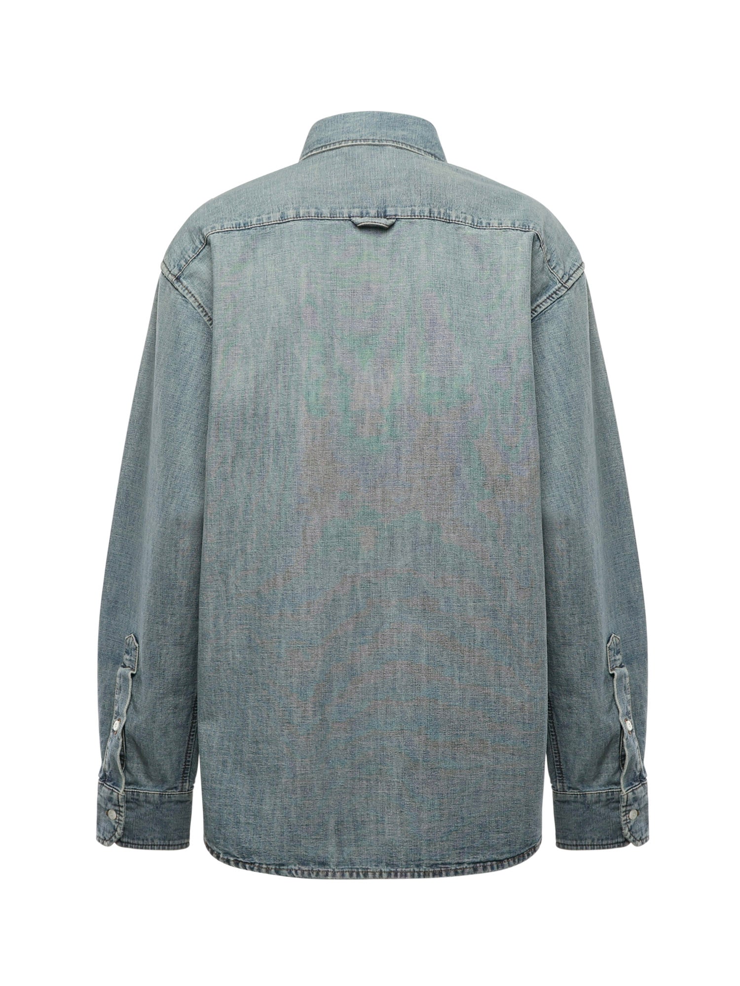 Camicia in chambray con logo GWC133 18JIF0076 MIU MIU 