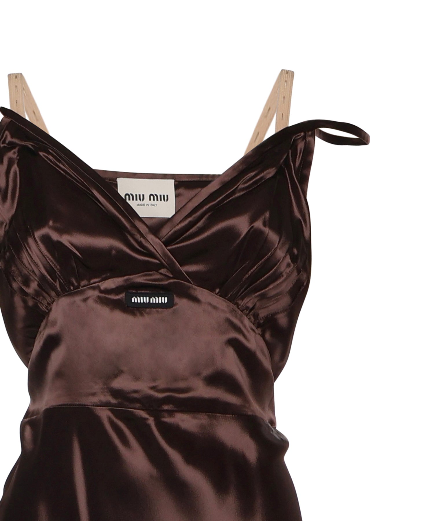 Abito lungo in satin MF6064 15ZCF0324 MIU MIU 
