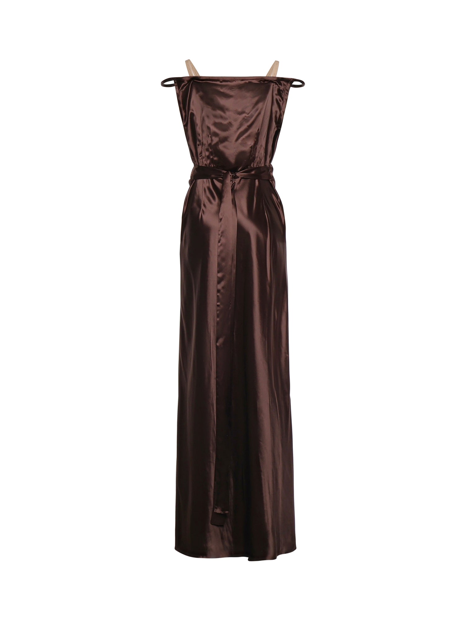Abito lungo in satin MF6064 15ZCF0324 MIU MIU 