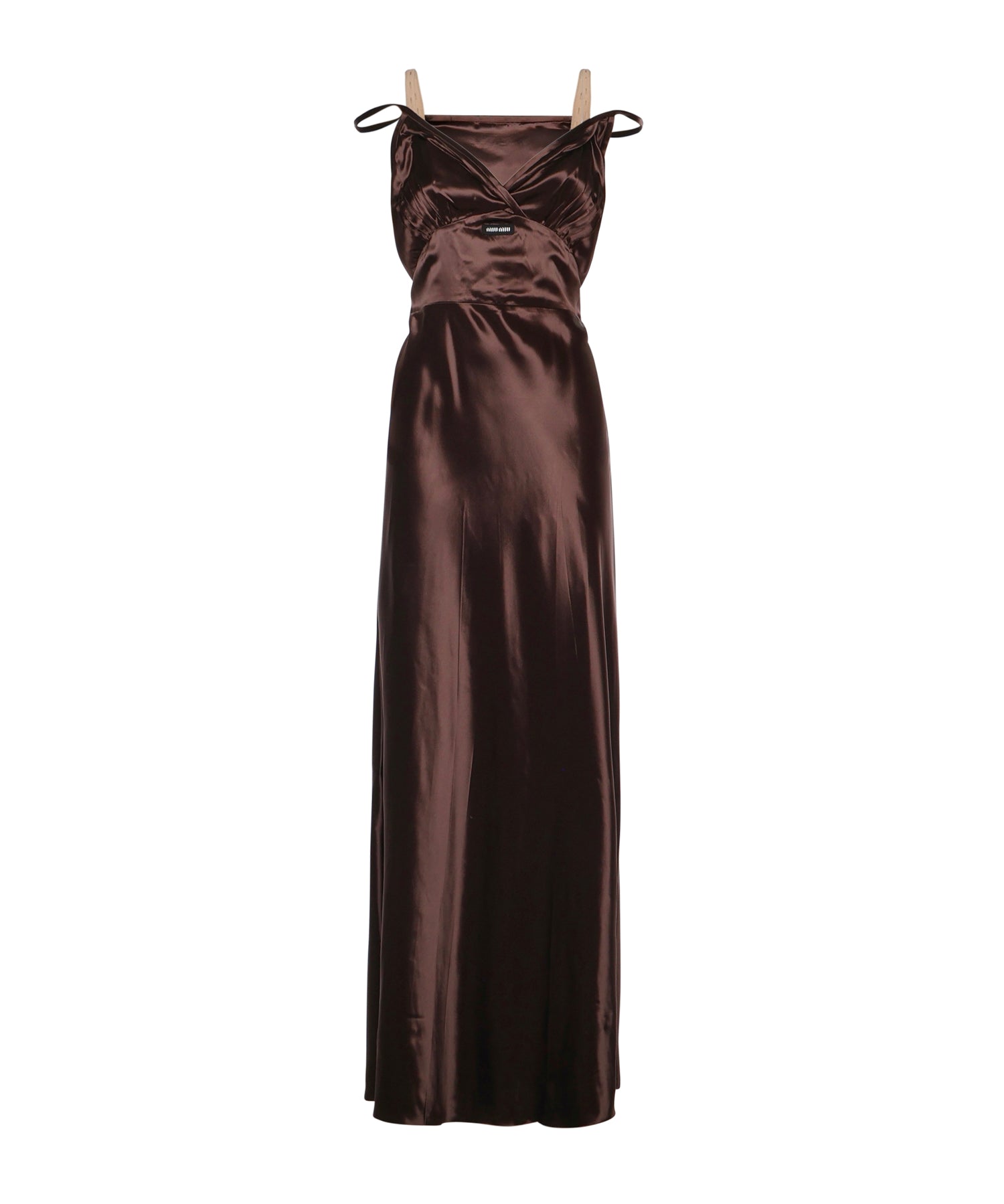Abito lungo in satin MF6064 15ZCF0324 MIU MIU 