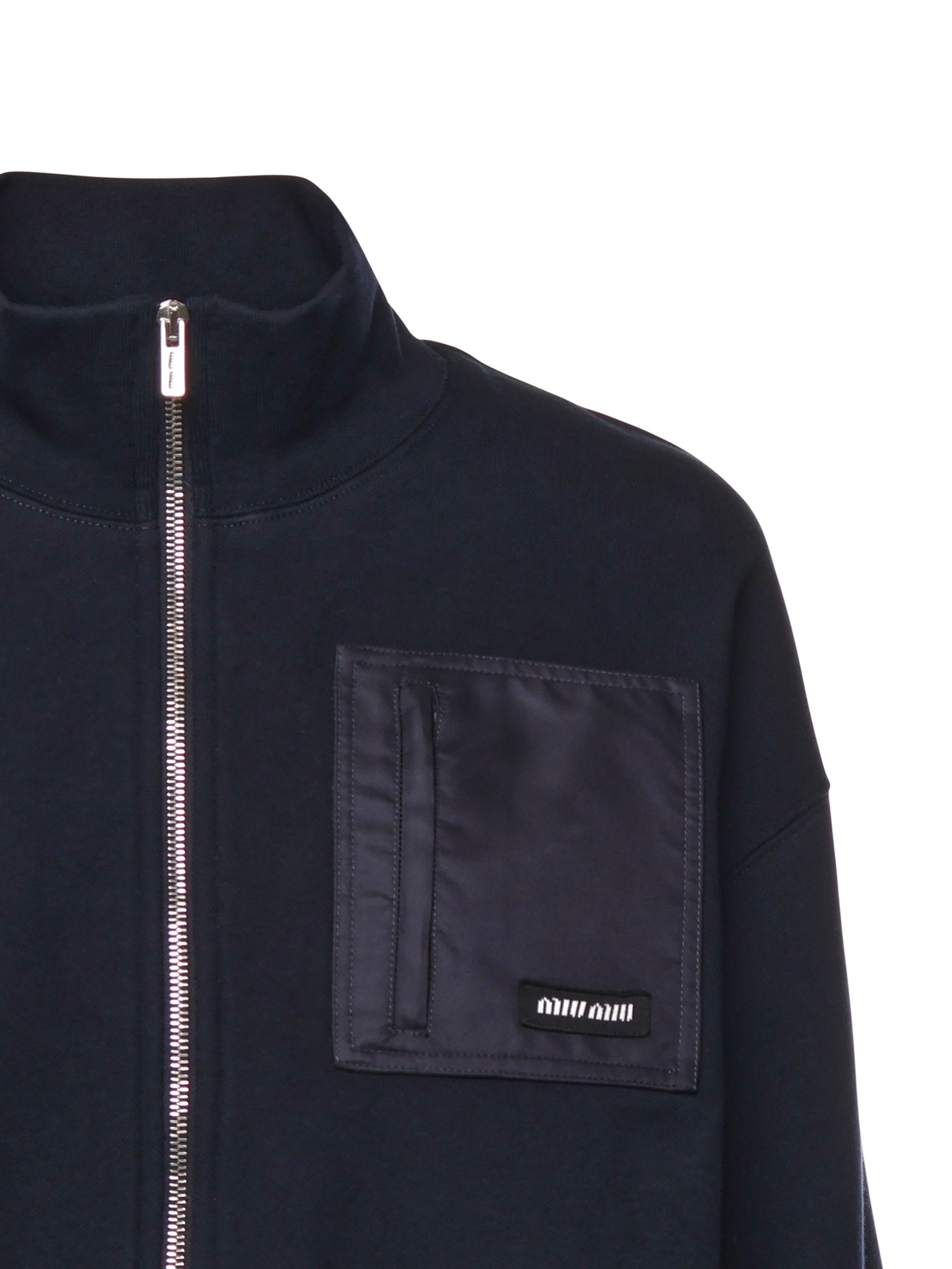 Felpa in cotone con zip MJLA09 18TPF0008 MIU MIU 