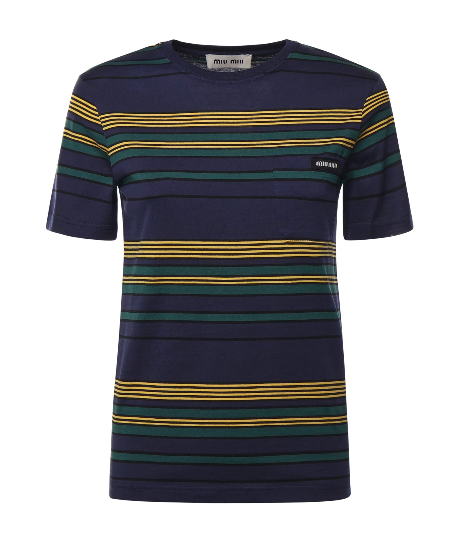 T-shirt in jersey a righe MJNA09 18ZVF0V9D MIU MIU 