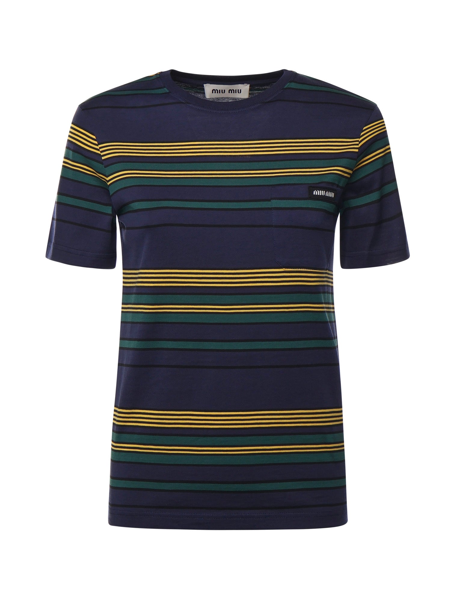 T-shirt in jersey a righe MJNA09 18ZVF0V9D MIU MIU 