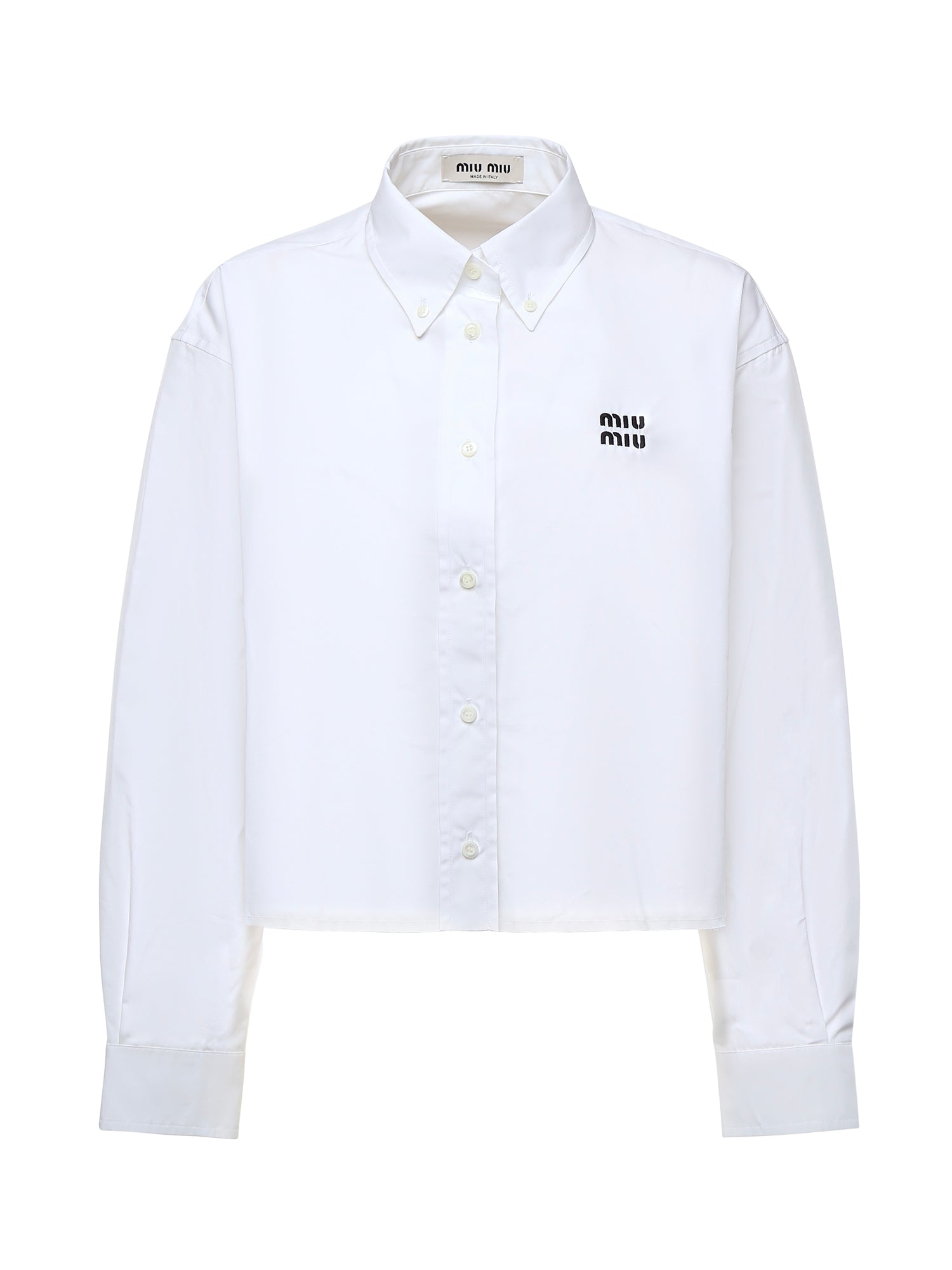 Camicia in popeline con logo MK1659 10RGF0009 MIU MIU 