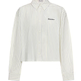 Camicia a righe con logo MK1659 180UF0061 MIU MIU 