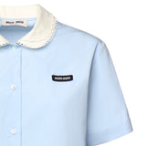 Camicia in cotone con logo MK2020 10IVF0013 MIU MIU 