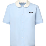 Camicia in cotone con logo MK2020 10IVF0013 MIU MIU 