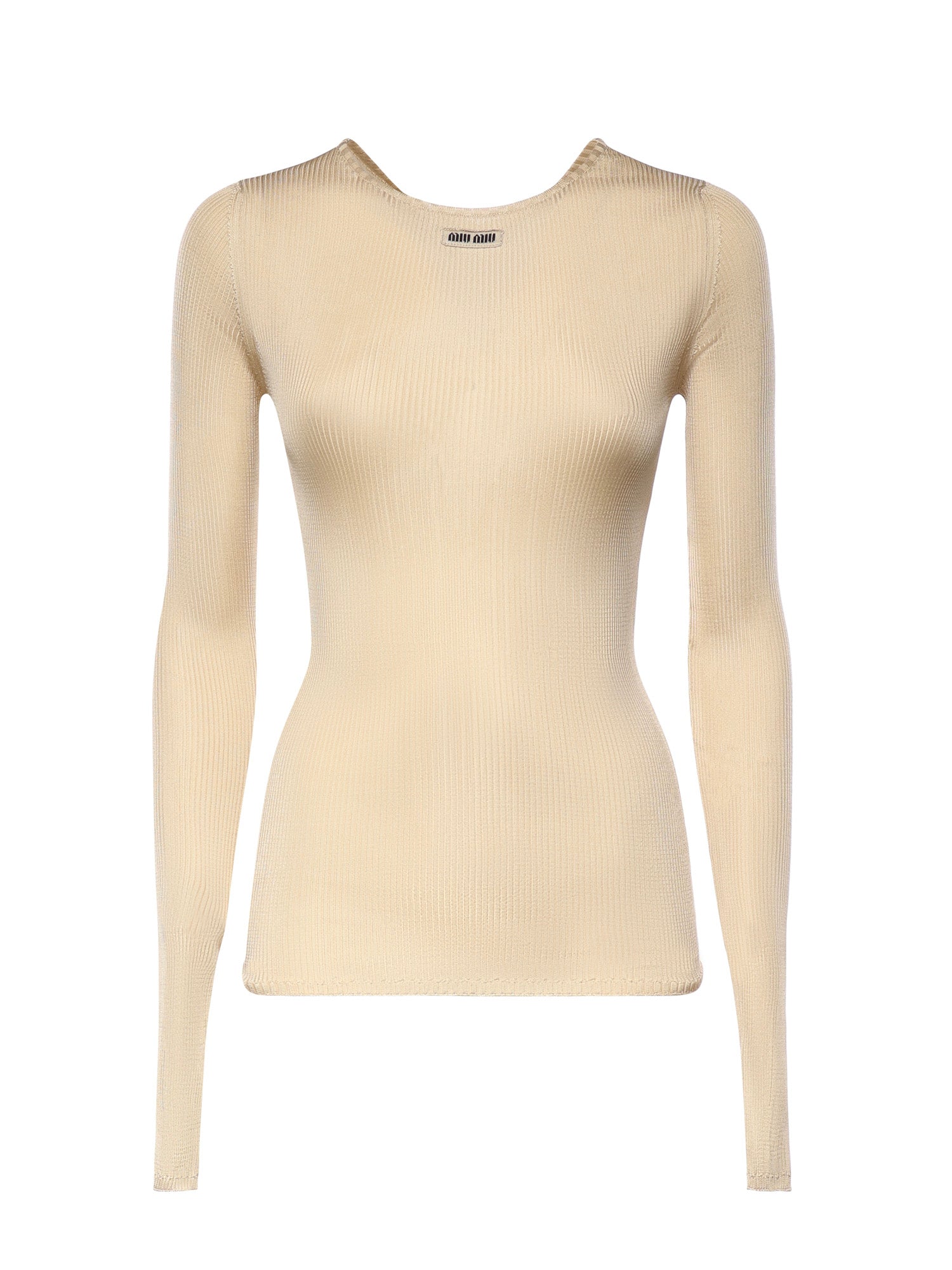 Maglia girocollo in seta MML01C 18BQF0036 MIU MIU 