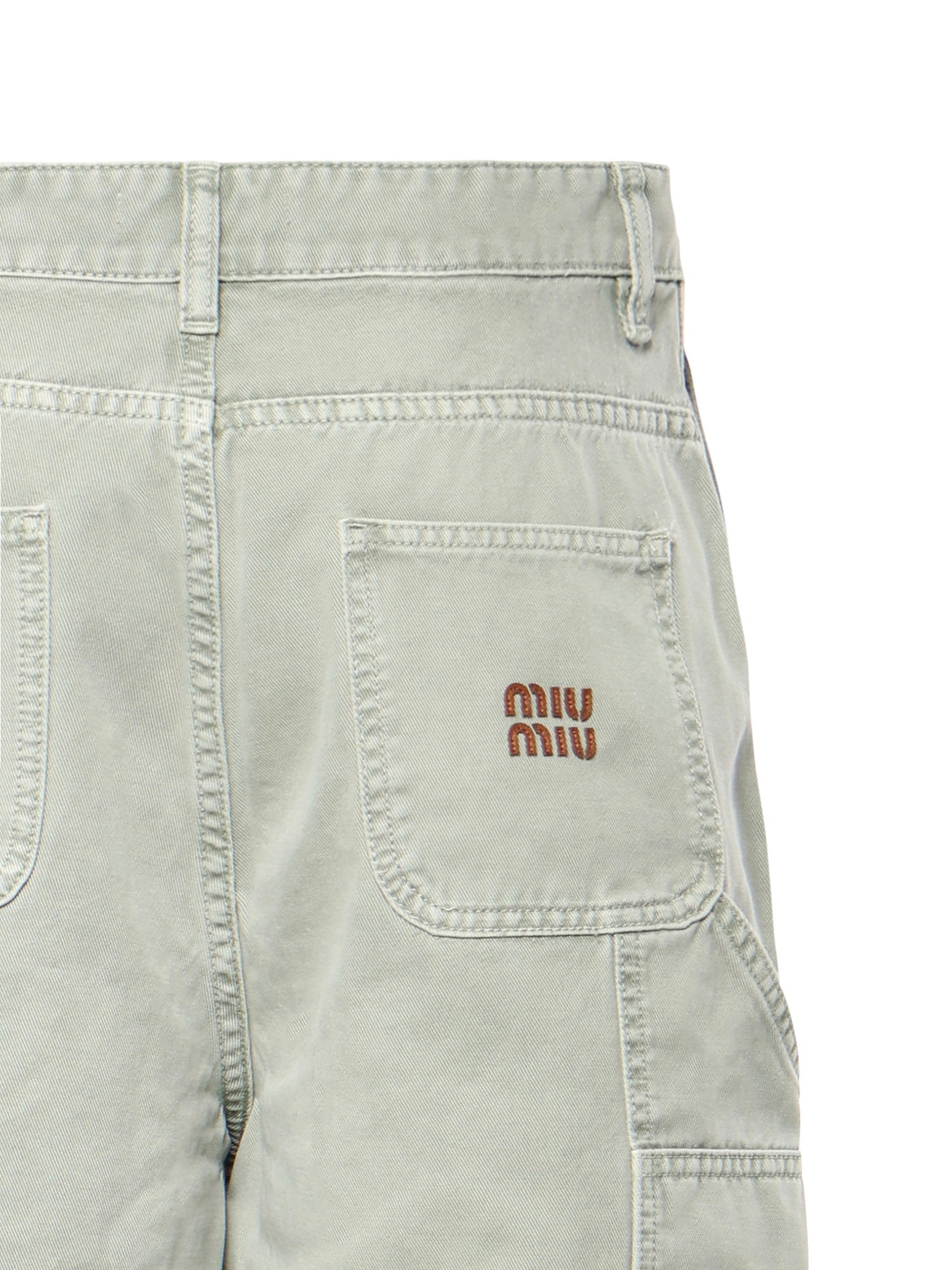 Pantaloni in gabardine con logo MP1723 1350F0089 MIU MIU 