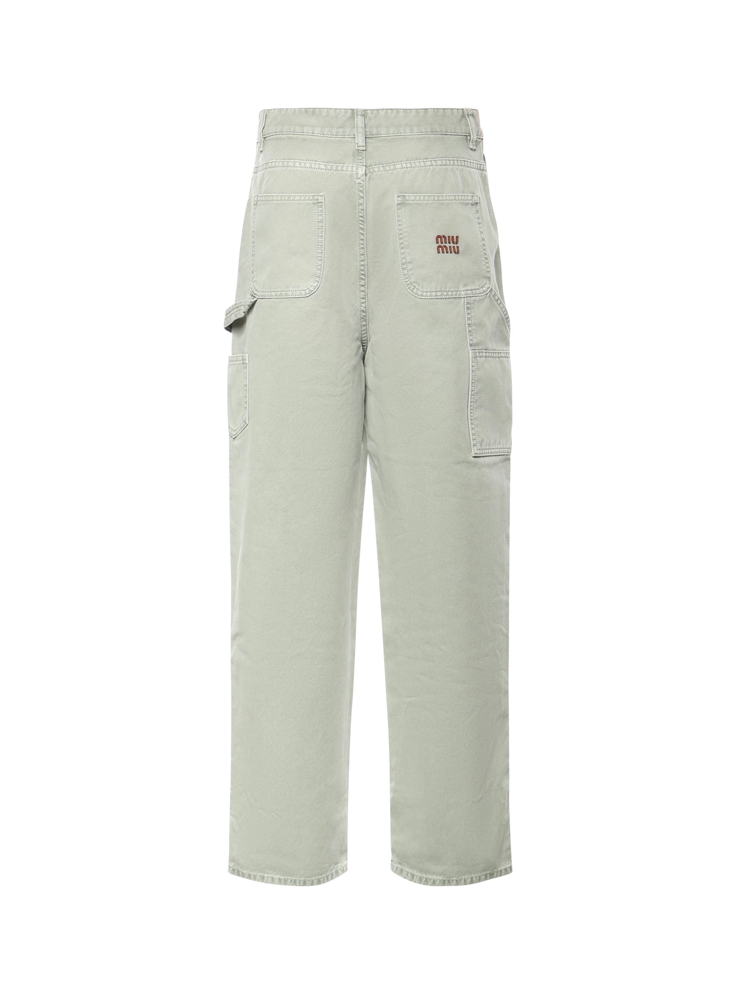 Pantaloni in gabardine con logo MP1723 1350F0089 MIU MIU 