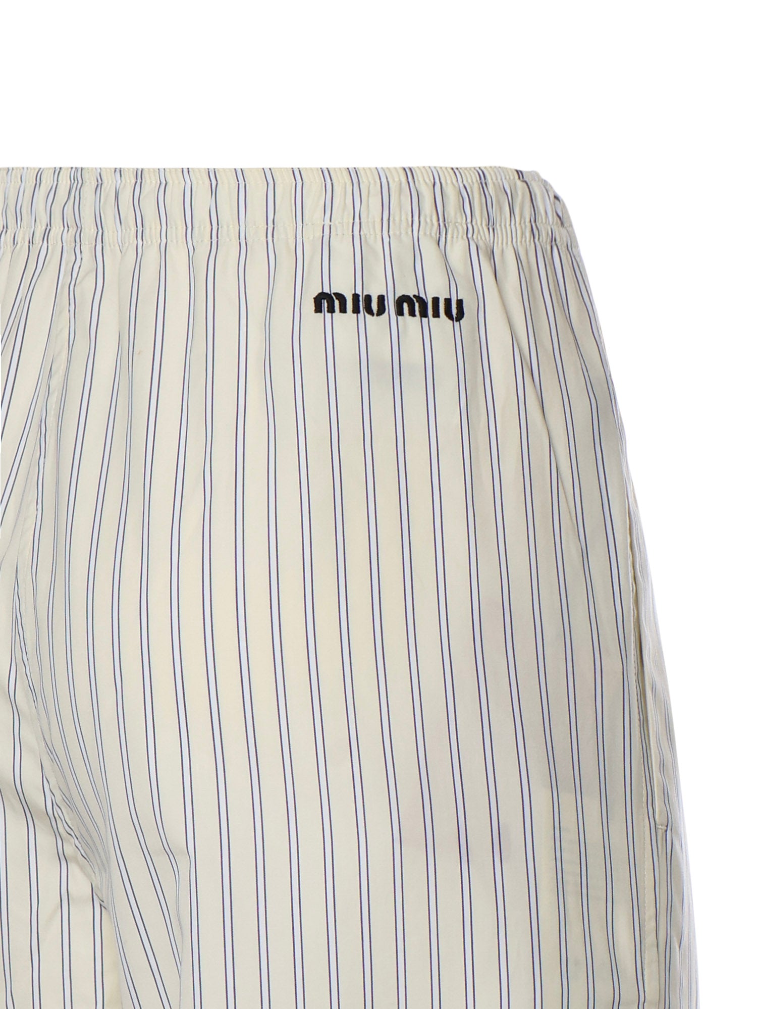 Pantaloni pigiama in popeline riga MP1829 180UF0061 MIU MIU 
