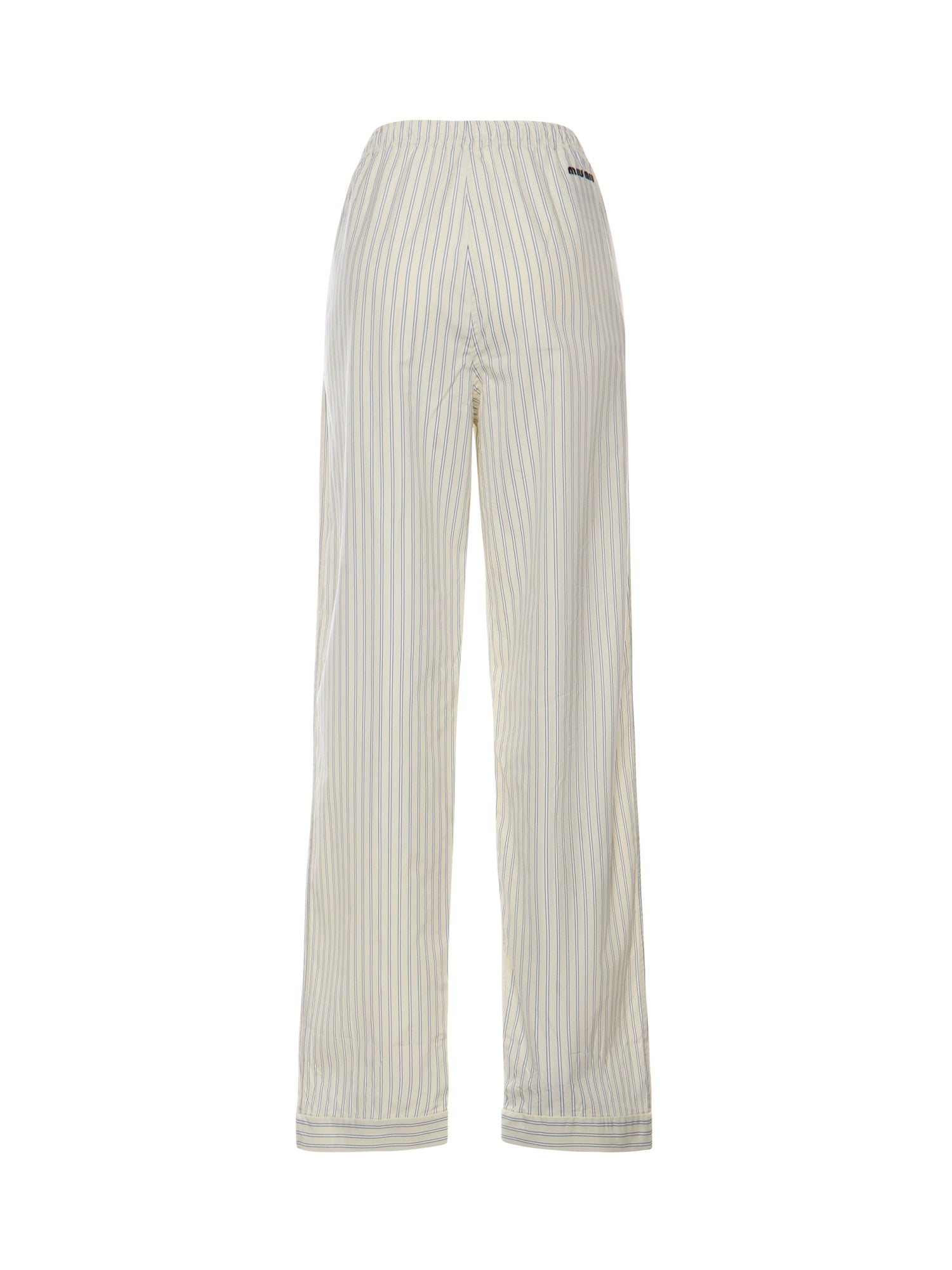 Pantaloni pigiama in popeline riga MP1829 180UF0061 MIU MIU 