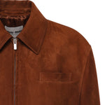 Giubbotto in pelle scamosciata cerata MPW011 19MLF0042 MIU MIU 