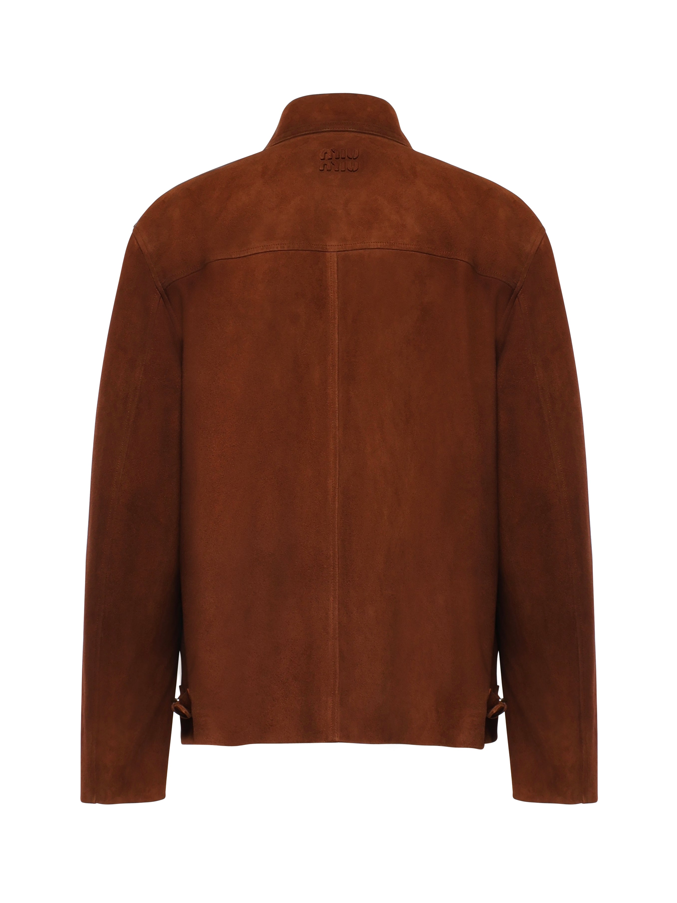 Giubbotto in pelle scamosciata cerata MPW011 19MLF0042 MIU MIU 