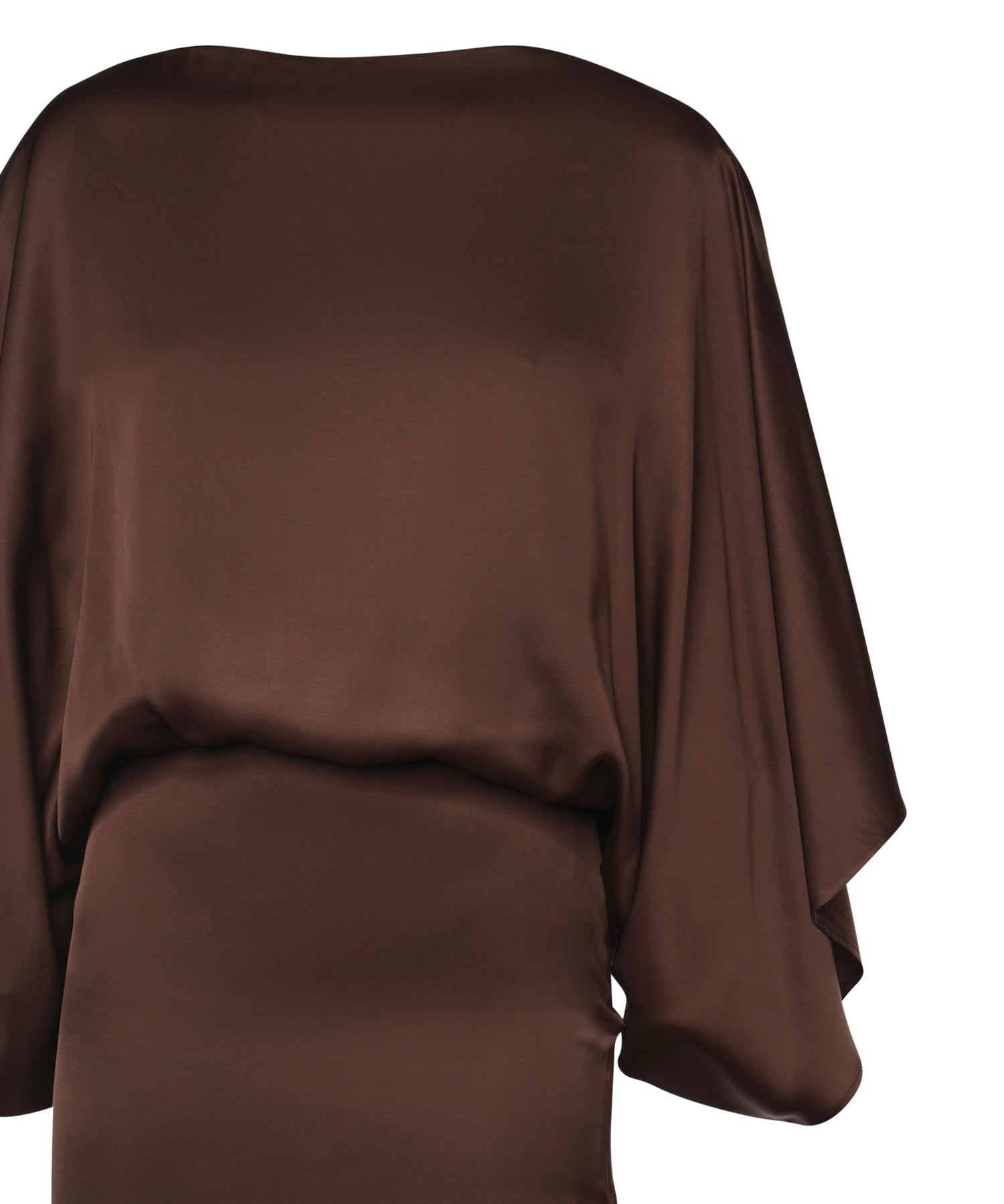 Abito midi The Macha in satin 26SSNAB-0005 CIOCCOLATO NINEMINUTES 