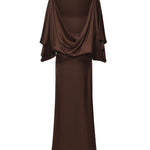 Abito midi The Macha in satin 26SSNAB-0005 CIOCCOLATO NINEMINUTES 
