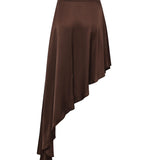 Gonna asimmetrica in satin 26SSNGN-0001 CIOCCOLATO NINEMINUTES 