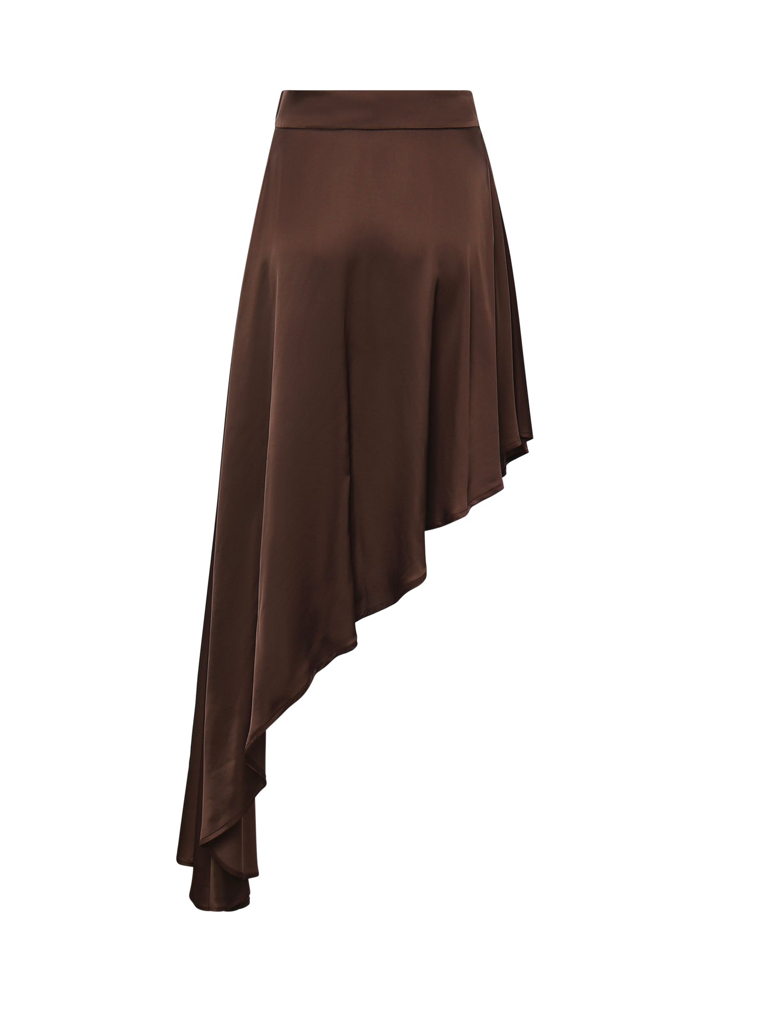Gonna asimmetrica in satin 26SSNGN-0001 CIOCCOLATO NINEMINUTES 