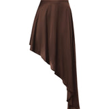 Gonna asimmetrica in satin 26SSNGN-0001 CIOCCOLATO NINEMINUTES 