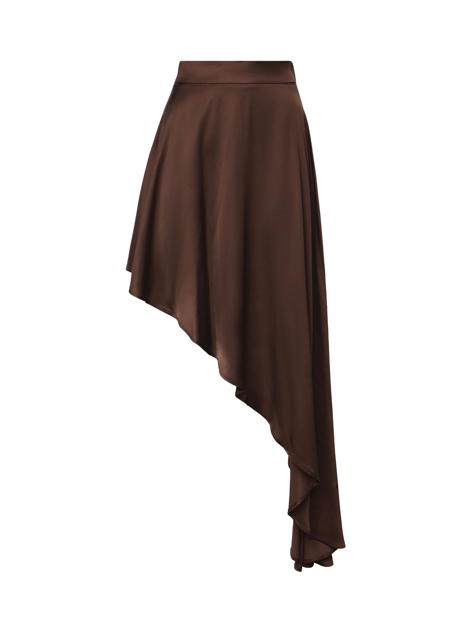 Gonna asimmetrica in satin 26SSNGN-0001 CIOCCOLATO NINEMINUTES 