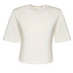 T-shirt cropped in jersey di cotone 26SSNTP-0001 BIANCO NINEMINUTES 