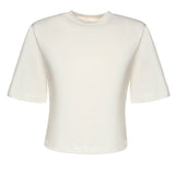 T-shirt cropped in jersey di cotone 26SSNTP-0001 BIANCO NINEMINUTES 