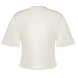 T-shirt cropped in jersey di cotone 26SSNTP-0001 BIANCO NINEMINUTES 