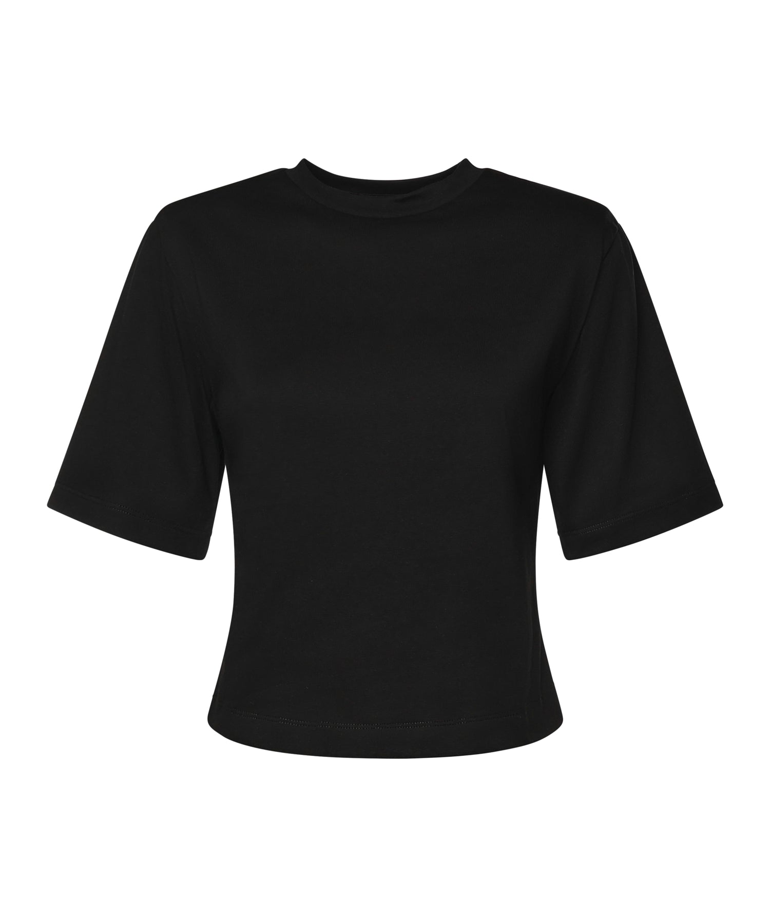 T-shirt cropped in jersey di cotone 26SSNTP-0001 NERO NINEMINUTES 