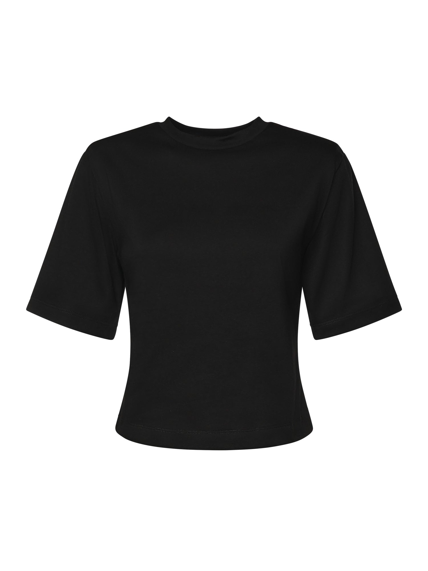 T-shirt cropped in jersey di cotone 26SSNTP-0001 NERO NINEMINUTES 