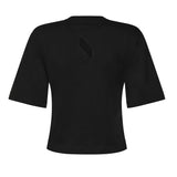 T-shirt cropped in jersey di cotone 26SSNTP-0001 NERO NINEMINUTES 