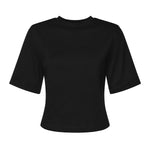 T-shirt cropped in jersey di cotone 26SSNTP-0001 NERO NINEMINUTES 