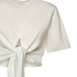 T-shirt cropped in cotone 26SSNTP-0002 BIANCO NINEMINUTES 