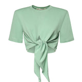T-shirt cropped in cotone 26SSNTP-0002 MENTA NINEMINUTES 