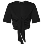 T-shirt cropped in cotone 26SSNTP-0002 NERO NINEMINUTES 