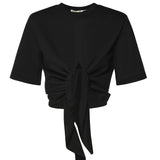 T-shirt cropped in cotone 26SSNTP-0002 NERO NINEMINUTES 